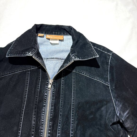 LEE Women's Sueded Finish Jacket S/M Black Distressed - Picture 1 of 9